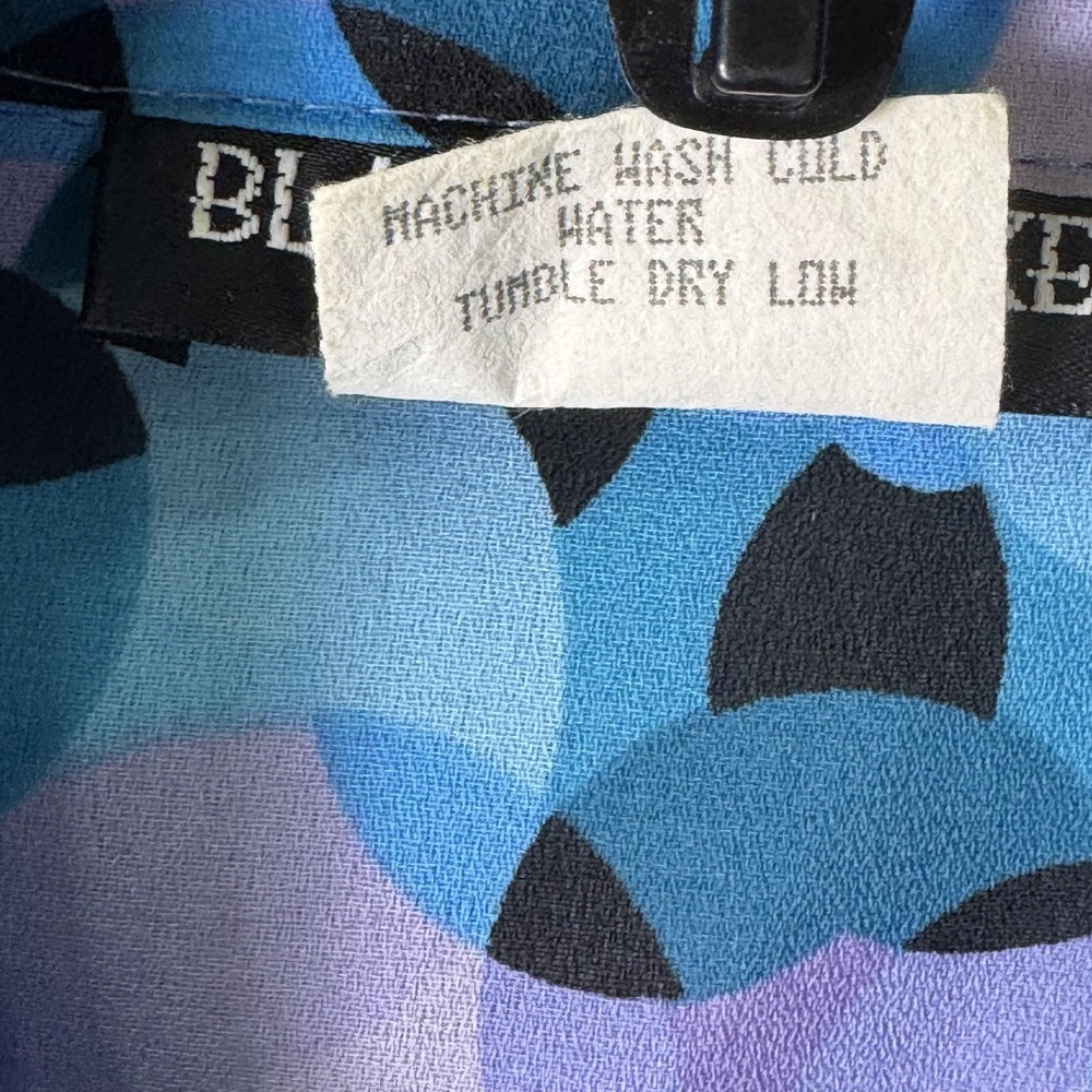 Black Market Shirt Womens Medium Blue Purple Geometric Button Up Long Sleeve USA - Picture 11 of 11